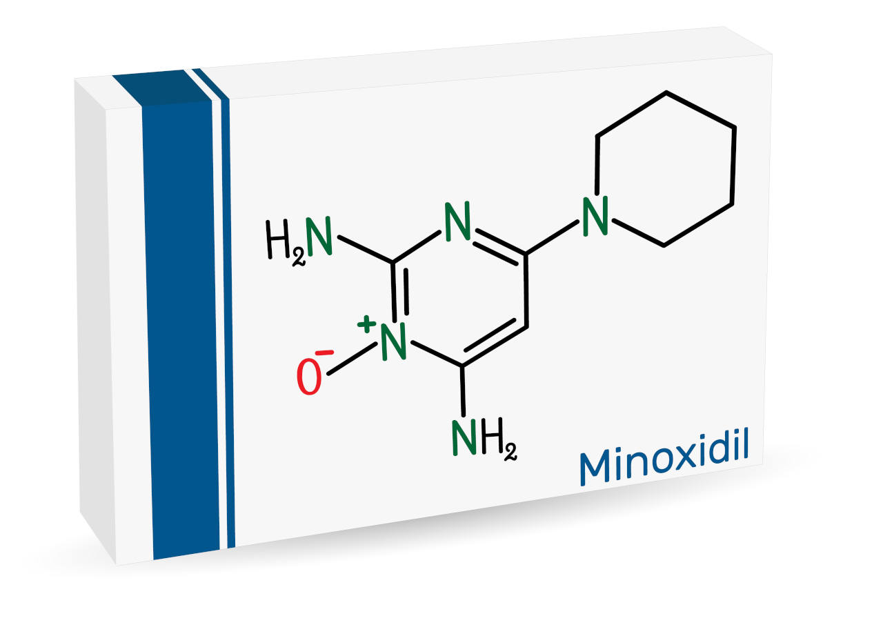 représentation graphique de la formule du minoxidil cheveux