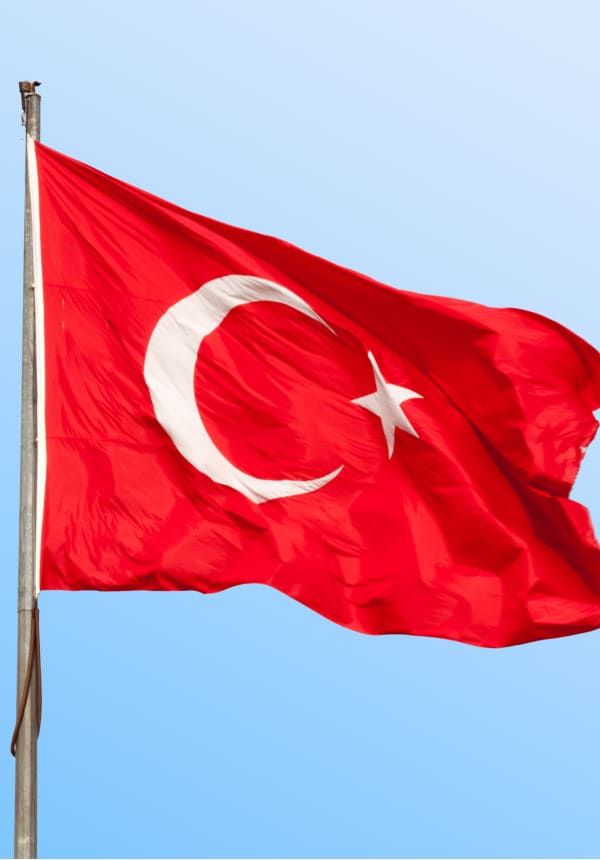 drapeau Turc illustrant un contenu explicatif sur les prix bas des greffes de cheveux en Turquie