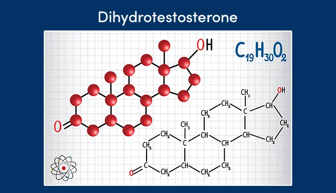 Bild zeigt, die chemische Zusammensetzung von Dihydrotestosteron