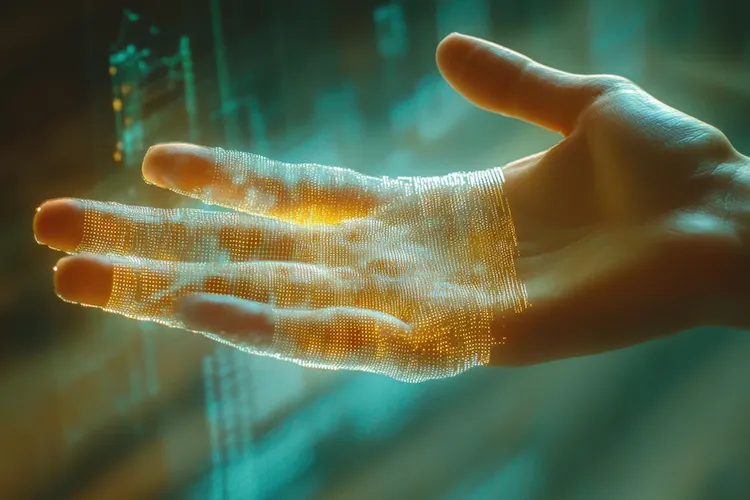 Teilweise sichtbare Hand, die sich aufzulösen scheint – symbolisiert das Gefühl des Verlusts und die Unsicherheit bei Phantomempfindungen