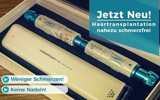 Optimale Haartransplantation Betäubung - Weniger Schmerzen Optimale Haartransplantation Betäubung dank Comfort-In System
