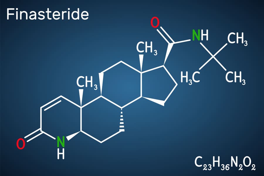 formula chimia che rappresenta la molecola della finasteride