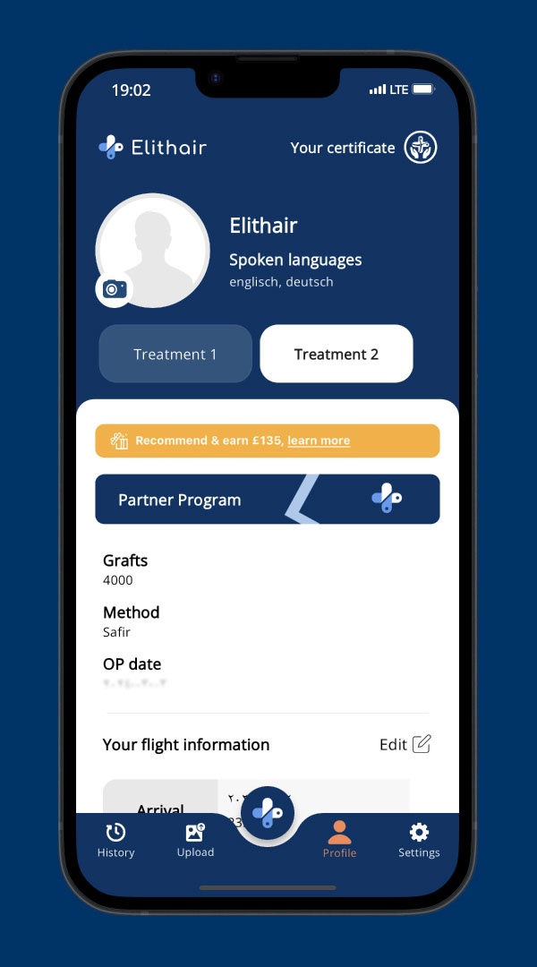 Imagem do elithair app, informação geral sobre o perfil