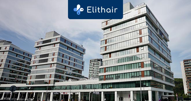 Imagem geral da fachada da clínica Elithair em Istambul.
