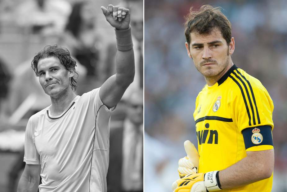 Los deportistas españoles Iker Casillas y Rafael Nadal