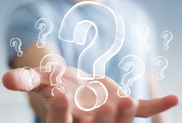 Image showing a hand and question signs