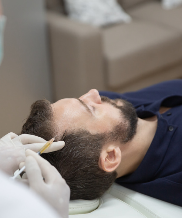 Man preparing for a hair transplant in Turkey