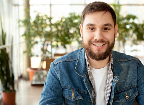 a male patient after having a hair transplant with Elithair