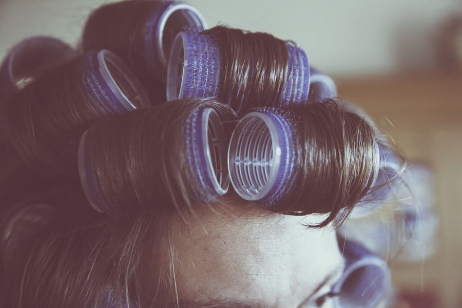 Woman with curly hair